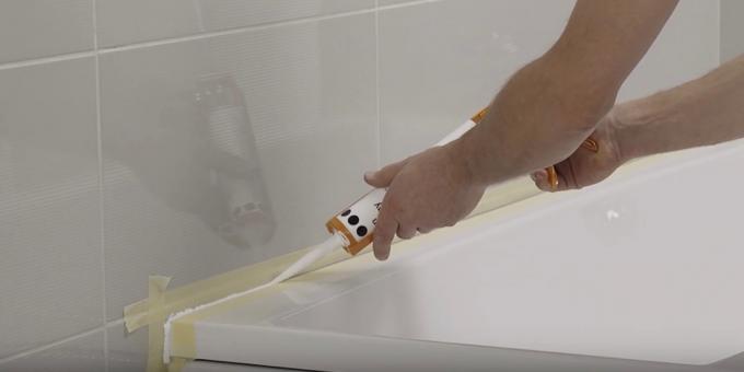 Инсталирање купатило са рукама: Распоред шав страну контуре