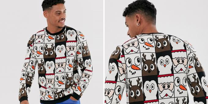 Божић џемпер са континуираним образац Асос дизајн