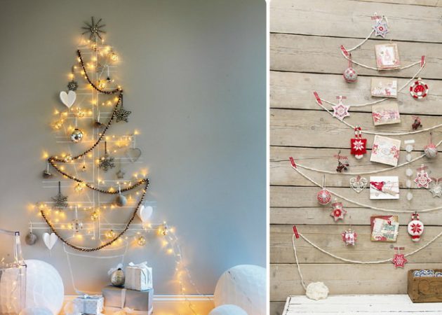 Како украсити кућу за Нову годину: зид дрво