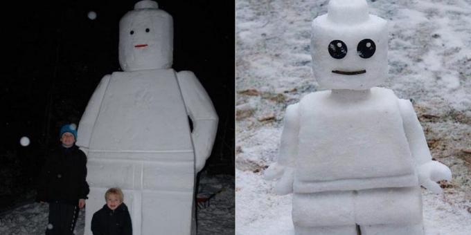 Снег обликује својим рукама Лего човек