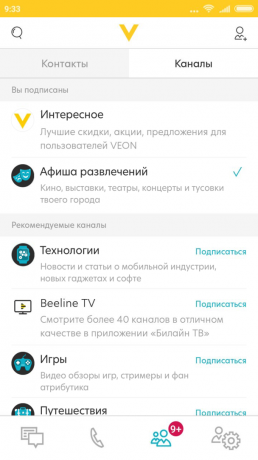 Веон: канали
