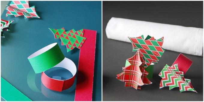 Како украсити новогодишњи сто: прстенови од папира